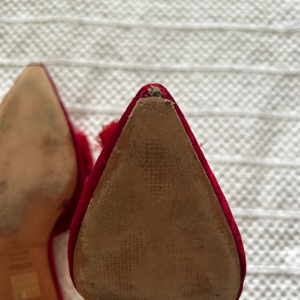 Schutz Red Suede Flat - Picture 4 of 5
